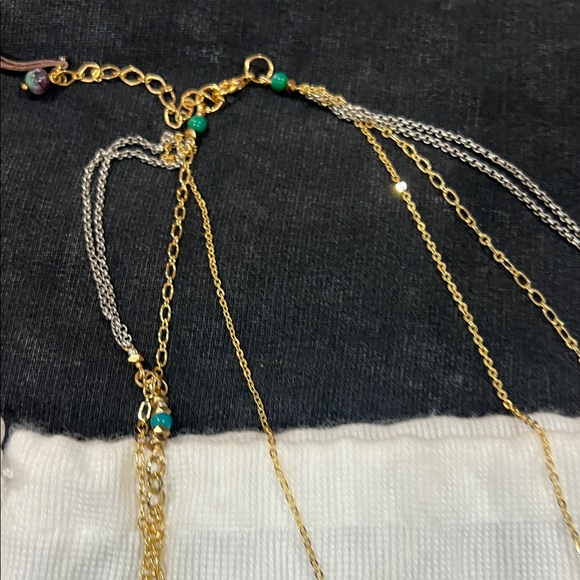 Johnny Was Green and Gold Beaded Necklace - Picture 5 of 7